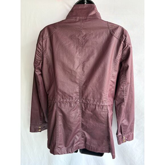 Banana Republic Waxed Burgundy Light Jacket Size S Utility Cotton Retro 90s 80s - Picture 6 of 12